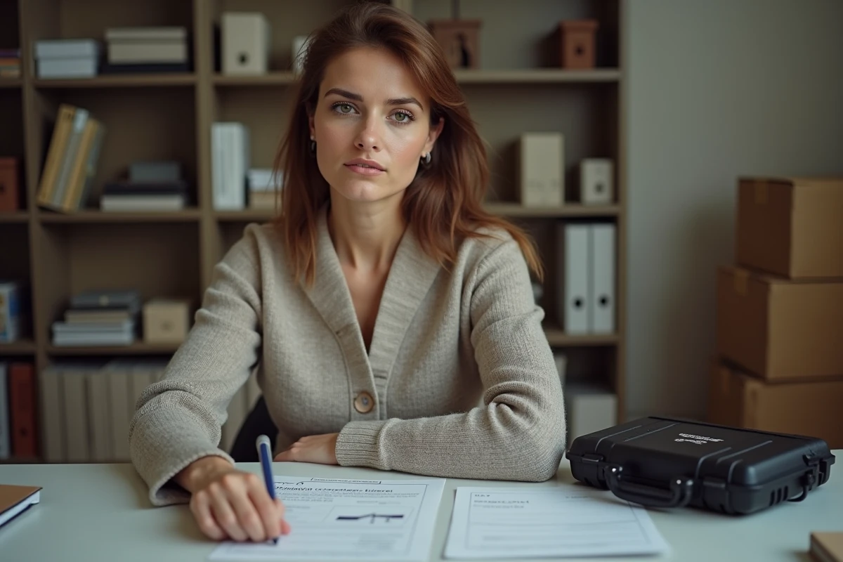 Femme vérifiant sa licence d