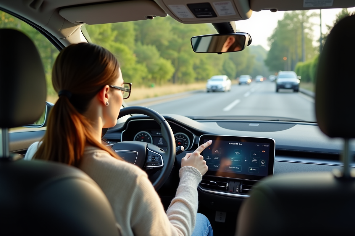 Jeune femme utilisant l