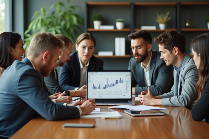Groupe de professionnels autour d'une table en réunion