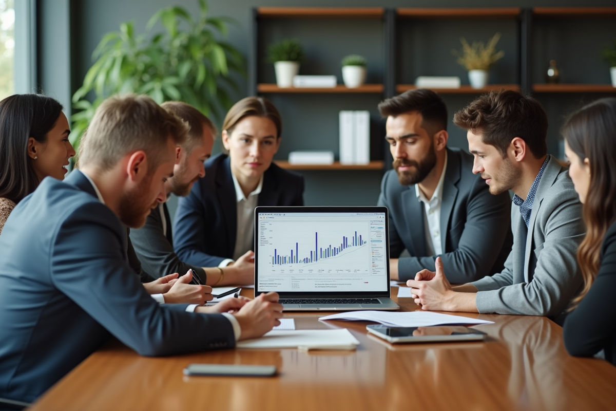 Groupe de professionnels autour d'une table en réunion