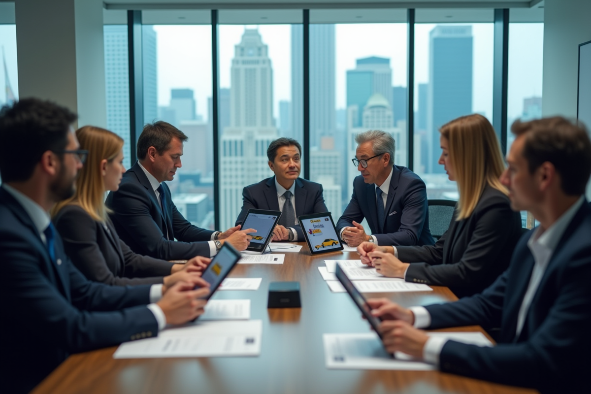 Professionnels en réunion autour d