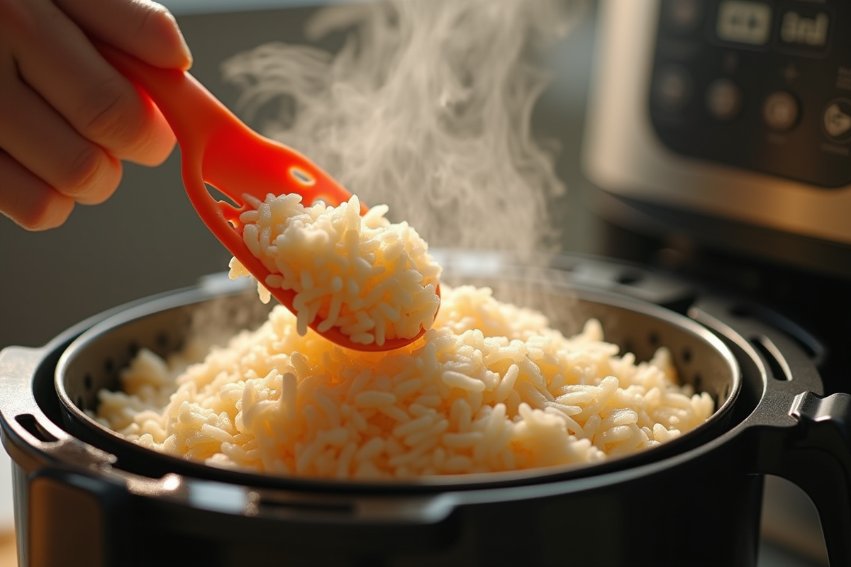 Riz frais sorti d