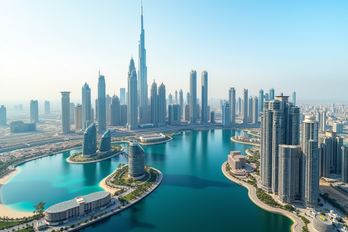 Vue panoramique du district Jumeirah Lakes Towers